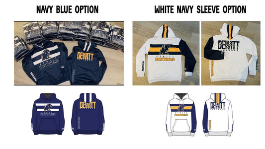 PANTHERS Navy Blue and White Hoodie